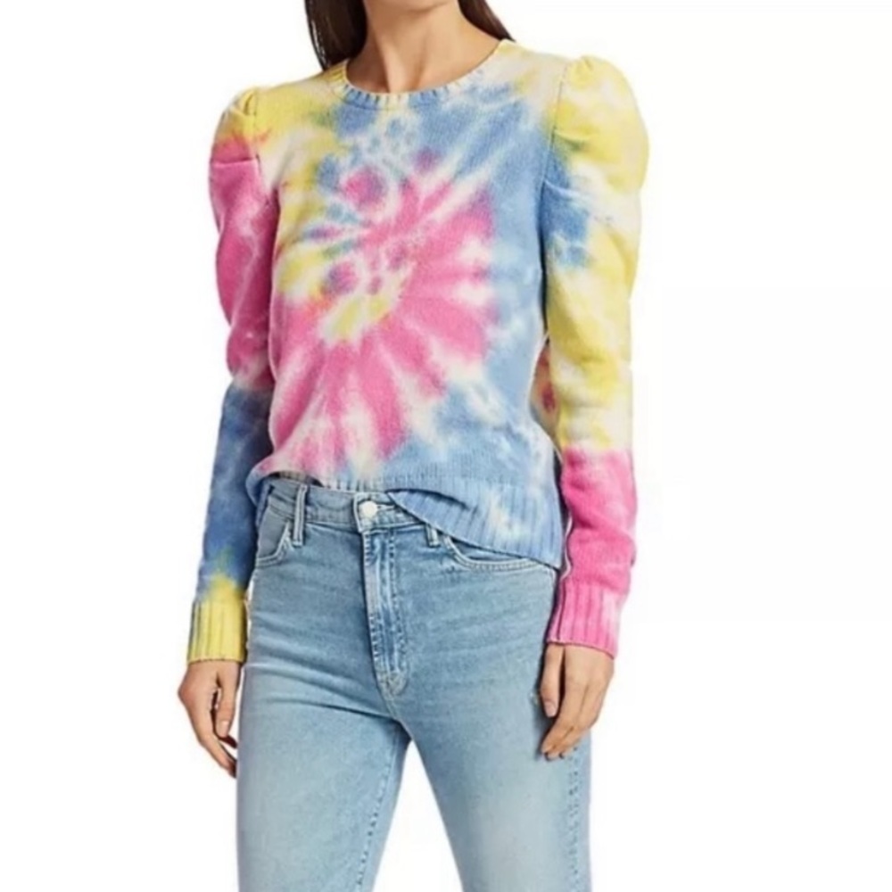 Generation Love Tyrell Tie Dye Puff Sleeve Sweater Size Large